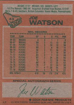 1978-79 Topps #43 Joe Watson Back