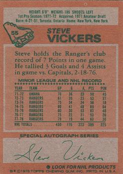 1978-79 Topps #55 Steve Vickers Back