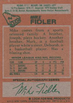 1978-79 Topps #84 Mike Fidler Back