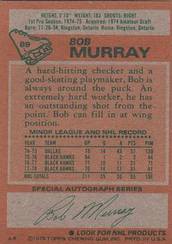 1978-79 Topps #89 Bob Murray Back