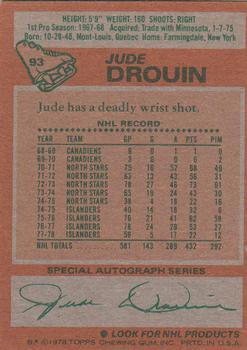 1978-79 Topps #93 Jude Drouin Back