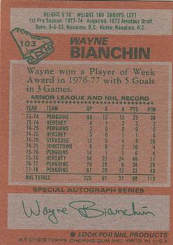 1978-79 Topps #103 Wayne Bianchin Back
