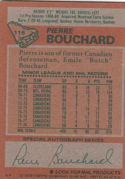 1978-79 Topps #116 Pierre Bouchard Back