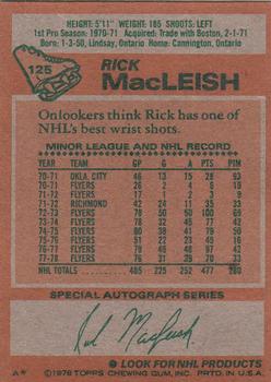 1978-79 Topps #125 Rick MacLeish Back