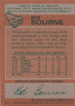 1978-79 Topps #126 Bob Bourne Back