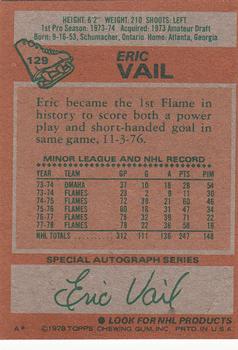 1978-79 Topps #129 Eric Vail Back