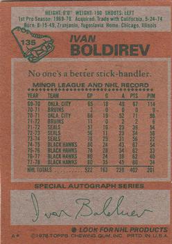 1978-79 Topps #135 Ivan Boldirev Back