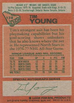 1978-79 Topps #138 Tim Young Back