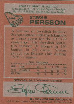 1978-79 Topps #144 Stefan Persson Back