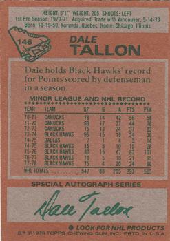 1978-79 Topps #146 Dale Tallon Back
