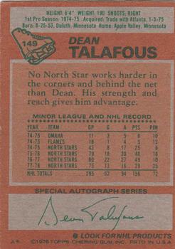 1978-79 Topps #149 Dean Talafous Back