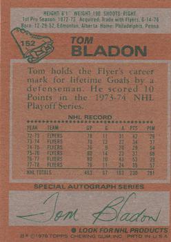 1978-79 Topps #152 Tom Bladon Back