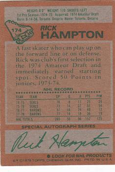 1978-79 Topps #174 Rick Hampton Back
