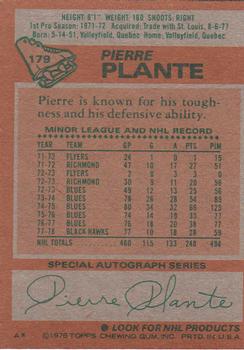 1978-79 Topps #179 Pierre Plante Back