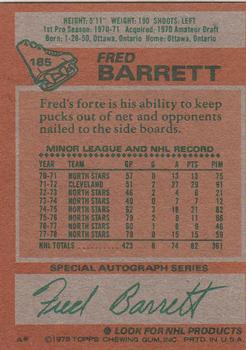 1978-79 Topps #185 Fred Barrett Back