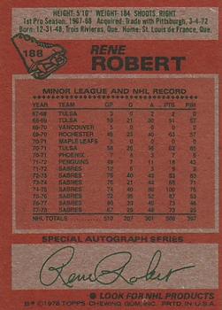 1978-79 Topps #188 Rene Robert Back
