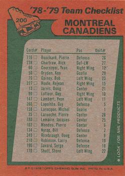 1978-79 Topps #200 Montreal Canadiens Team Back