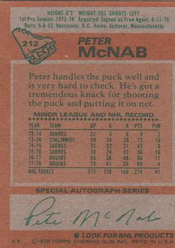 1978-79 Topps #212 Peter McNab Back