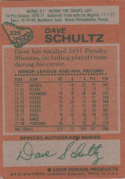 1978-79 Topps #225 Dave Schultz Back