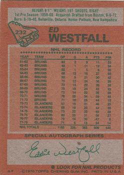 1978-79 Topps #232 Ed Westfall Back