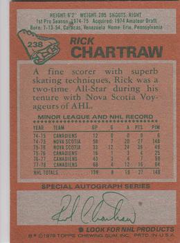 1978-79 Topps #238 Rick Chartraw Back