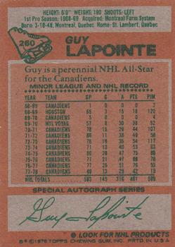 1978-79 Topps #260 Guy Lapointe Back