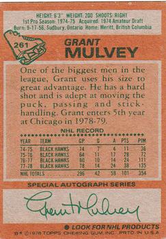 1978-79 Topps #261 Grant Mulvey Back