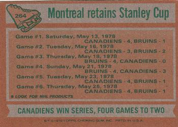 1978-79 Topps #264 Stanley Cup Finals Back