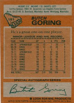 1978-79 Topps #151 Butch Goring Back