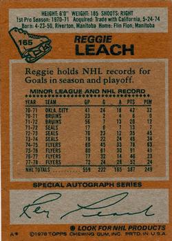 1978-79 Topps #165 Reggie Leach Back