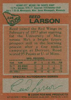 1978-79 Topps #226 Reed Larson Back