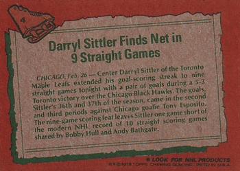 1978-79 Topps #4 Darryl Sittler Back