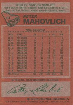 1978-79 Topps #51 Pete Mahovlich Back