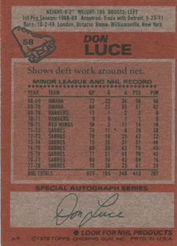 1978-79 Topps #58 Don Luce Back