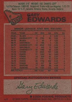 1978-79 Topps #6 Gary Edwards Back