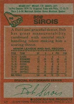 1978-79 Topps #96 Bob Sirois Back