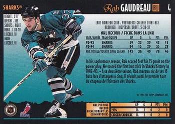 1994-95 O-Pee-Chee Premier - Special Effects #4 Rob Gaudreau Back