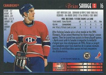 1994-95 O-Pee-Chee Premier - Special Effects #16 Brian Savage Back