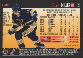 1994-95 O-Pee-Chee Premier - Special Effects #21 Kevin Miller Back