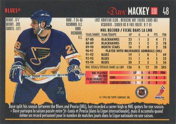 1994-95 O-Pee-Chee Premier - Special Effects #48 Dave Mackey Back