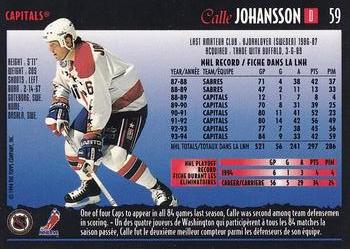 1994-95 O-Pee-Chee Premier - Special Effects #59 Calle Johansson Back