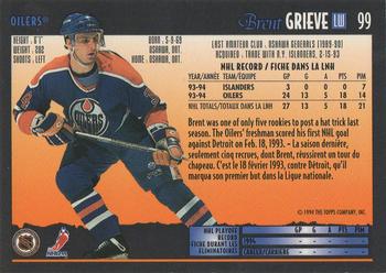 1994-95 O-Pee-Chee Premier - Special Effects #99 Brent Grieve Back