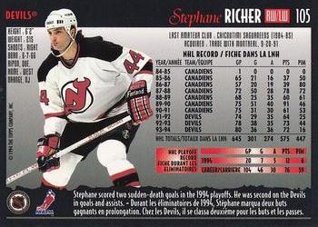 1994-95 O-Pee-Chee Premier - Special Effects #105 Stephane Richer Back