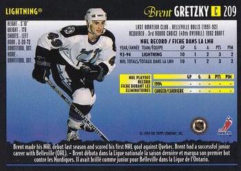 1994-95 O-Pee-Chee Premier - Special Effects #209 Brent Gretzky Back