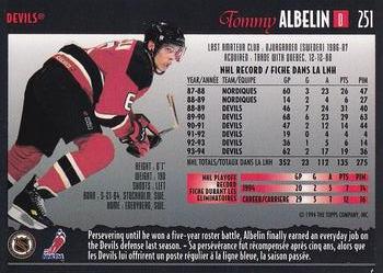 1994-95 O-Pee-Chee Premier - Special Effects #251 Tommy Albelin Back