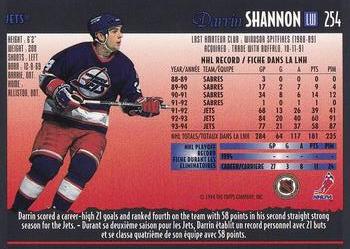 1994-95 O-Pee-Chee Premier - Special Effects #254 Darrin Shannon Back