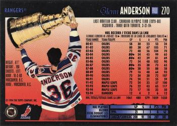 1994-95 O-Pee-Chee Premier - Special Effects #270 Glenn Anderson Back