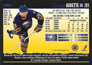 1994-95 O-Pee-Chee Premier - Special Effects #289 Donald Audette Back