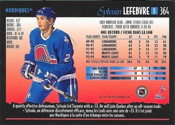 1994-95 O-Pee-Chee Premier - Special Effects #364 Sylvain Lefebvre Back