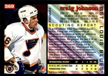 1994-95 O-Pee-Chee Premier - Special Effects #369 Craig Johnson Back
